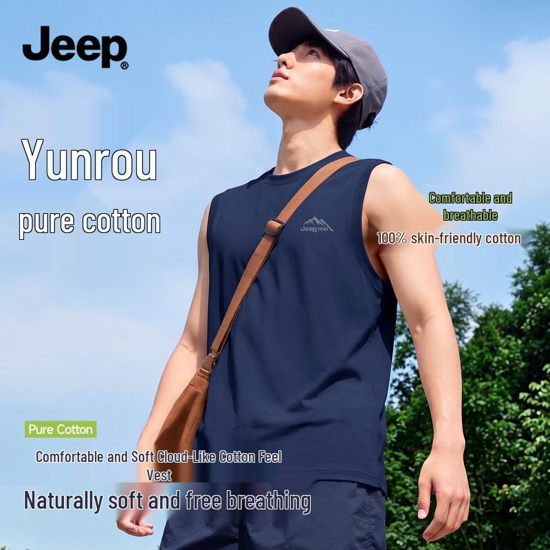 JEEP Men s Heavyweight Cotton Sleeveless T-Shirt 2XL