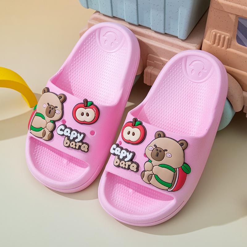 Cartoon Kids' Non-Slip PVC Flip-Flops: Unisex, Indoor/Outdoor, Soft Sole, Summer Slippers.