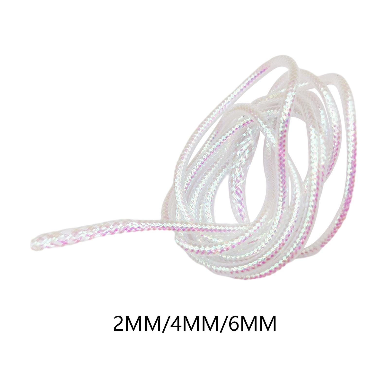 

4M Mylar Braid Tubing Fly Tying Materials Fishing DIY Tool White Pearlescent 2mm