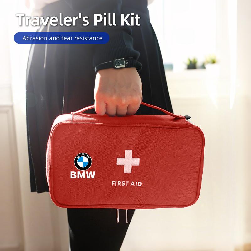 2025 Heißes Auto Logo Erste-Hilfe-Kasten Notfall Überlebensbeutel Handtasche Trauma-Box Für BMW Performance F20 F30 F10 F40 E92 E91 G20 G30 G0