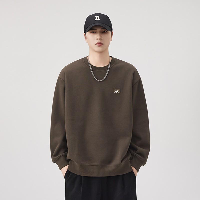 

Men s Autumn 2025 Loose Warm Zhangzi Embroidery Velvety Long Sleeve Hoodie XL