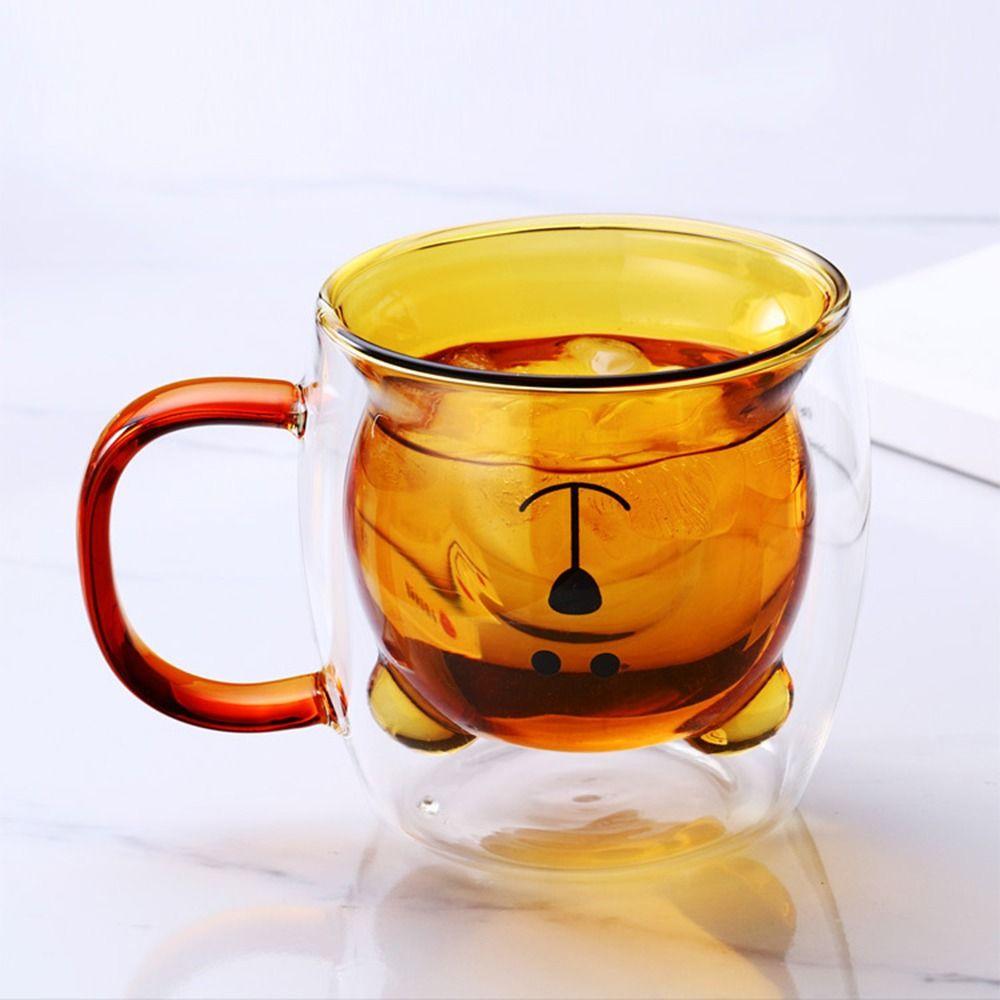 250ml Glass Cup Transparent Coffee Mug Personal Bear Tea Coffee Cup Kitchen supplies