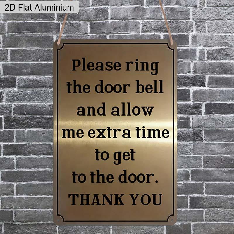 

2D Flat 1pc Vintage Tips Aluminum Decoration Plaque, Please Ring The Doorbell & Allow Extra Time Lettering Sign, Home Decor, Office Decor, Senior 20*30cm