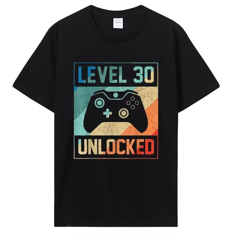 Level 30 Unlocked Shirt Funny Video Gamer Birthday Gift Tshirt Casual Tee Casual Tops Unisex Clothing Cotton Graphic Tshirt
