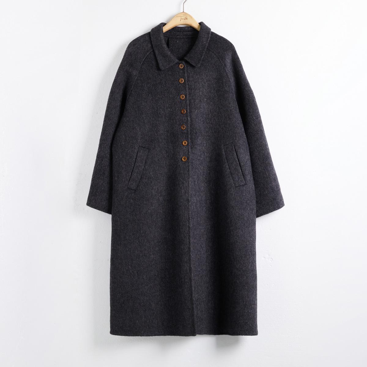 

Женское двустороннее шерстяное пальто Li Ziqi - Корейский стиль, рукав-фонарик, дизайн зимы 2024 M (Recommended 130-145 jin) чёрный