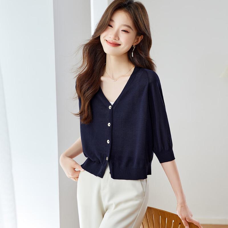 Srcr Women s Silk Blend Short Knit Cardigan