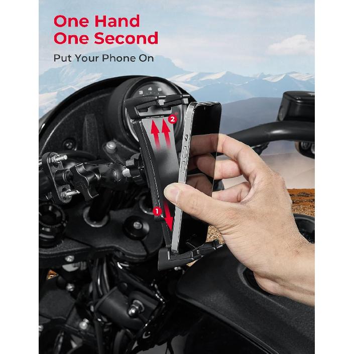 KEMIMOTO UTV Phone Mount ATV Holder, Fit 4.7"-13" Phone & Tablet, 360° Adjustable Heavy Duty, Compatible with Can-Am Maverick X3 Outlander Polaris