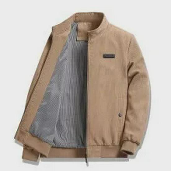 Men's Slim-Fit Corduroy Jackets: Casual Korean Style, Versatile, Thick Fleece for Spring/Autumn
