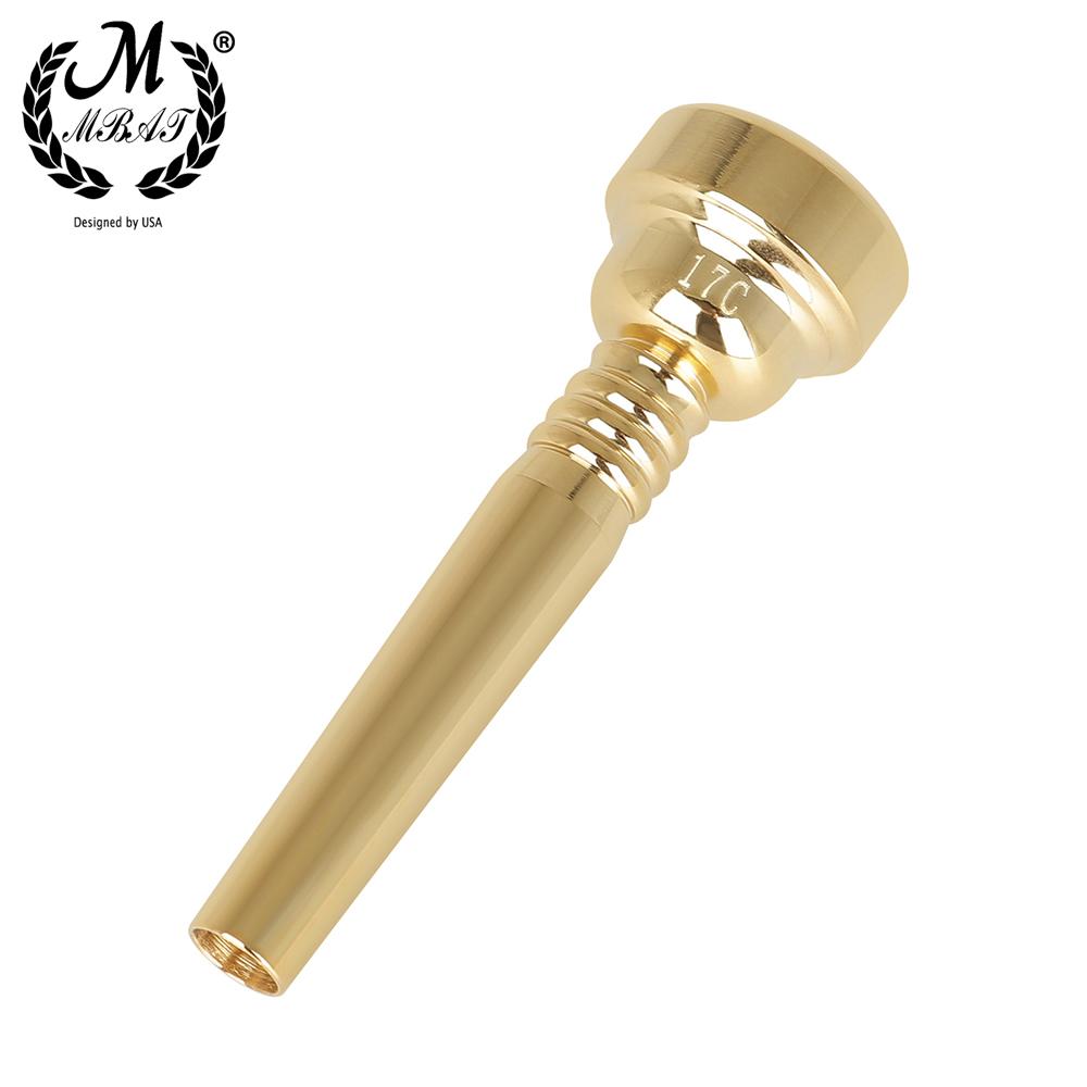 M MBAT 17C Trumpet Mouthpiece Gold-Plated Mini Portable Bugle Mouth Trumpet Mouthpiece Brass Professional Instrument Accessories CN