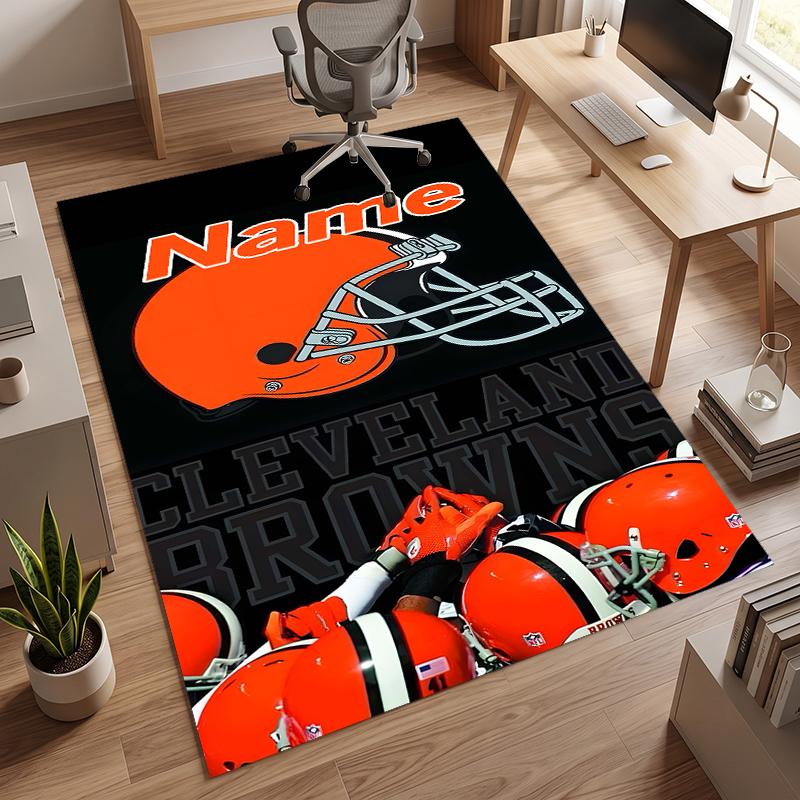 Cleveland Browns (1) Personalized Name Office Carpet Stylish Decor for Living Room Bedroom Kitchen