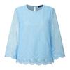 ZANZEA Womens Casual Embroidery Lace Patchwork Loose 3/4 Sleeve Blouse