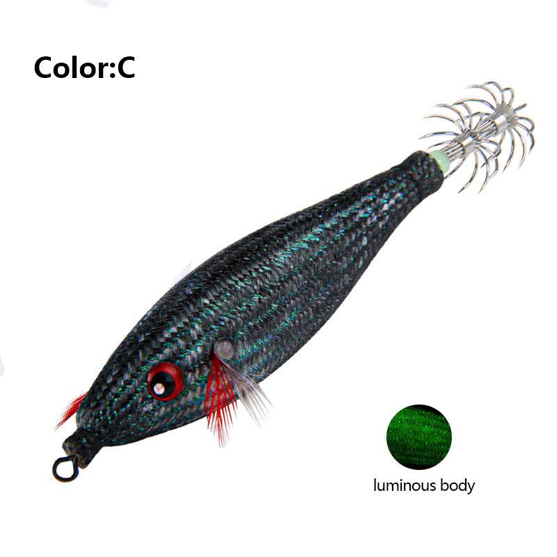 

78mm Luminous Squid Jig 10g Floating Fishing Lure Artificial Plastic Bait with 3D Eyes for Sea Boat Cuttlefish Octopus Fishing 78mm
