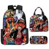 ONE PIECE one piece zaino scolastico zaino Luffy Studenti della scuola primaria e secondaria Zaino di grande capacità Borsa per il pranzo per bambini
