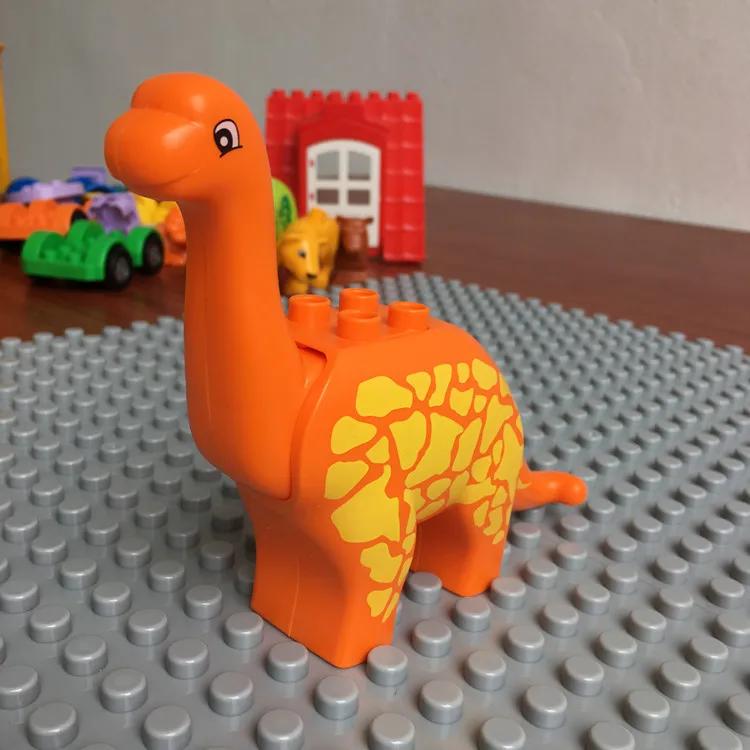Large Building Block Set Zoo Animal Dinosaur Marine Creature Scale Modeling Horse Dog Cat Fish Compatible with Duplo Block Bricks