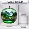 Acrylic Apple-Shaped Table Ornament with Floral Landscape Design 2D