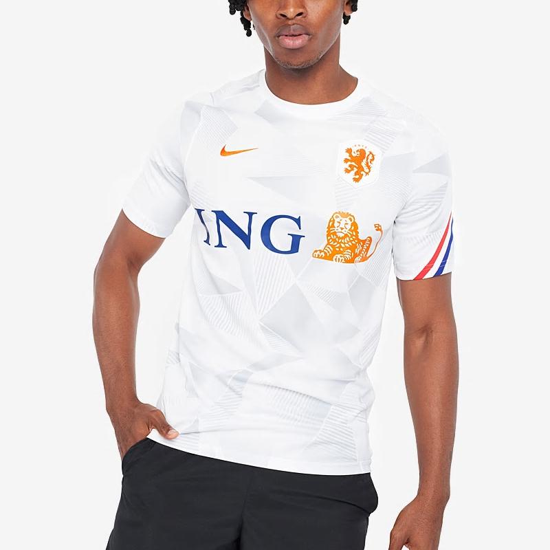 Nike Netherlands Euro Cup Short Sleeve Football T-Shirt Men Tops White CD2580-101