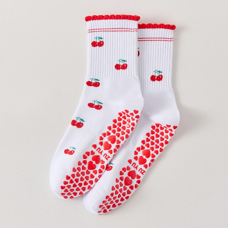 MDNGMDNG Women s Anti-Slip Mid-Calf Yoga Socks One Size