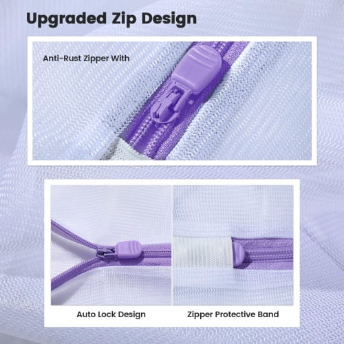 Seamei Laundry Net, 8-Piece Set, 60x60cm, Extra Large, Machine Washable, Fine Mesh, Durable, Zipper-Free, Protects Clothes, Shape, Tangle-Resistant, S