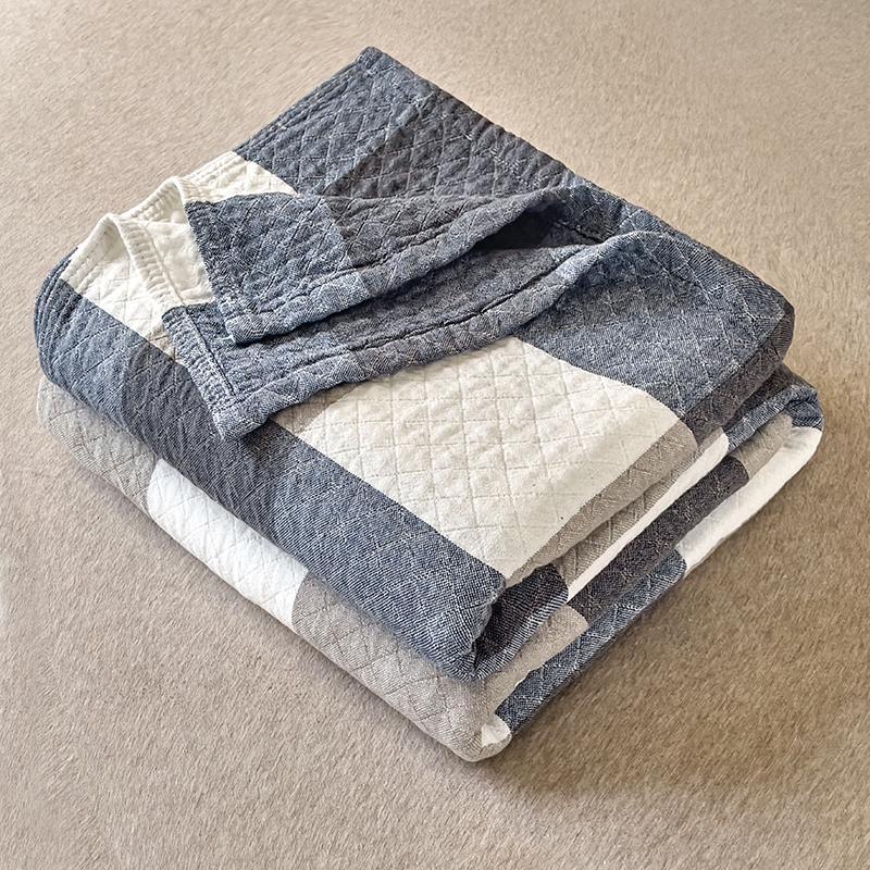 Japanese-style cotton washed cotton towel quilt, three-layer gauze thin summer cool quilt, office nap blanket, sofa blanket