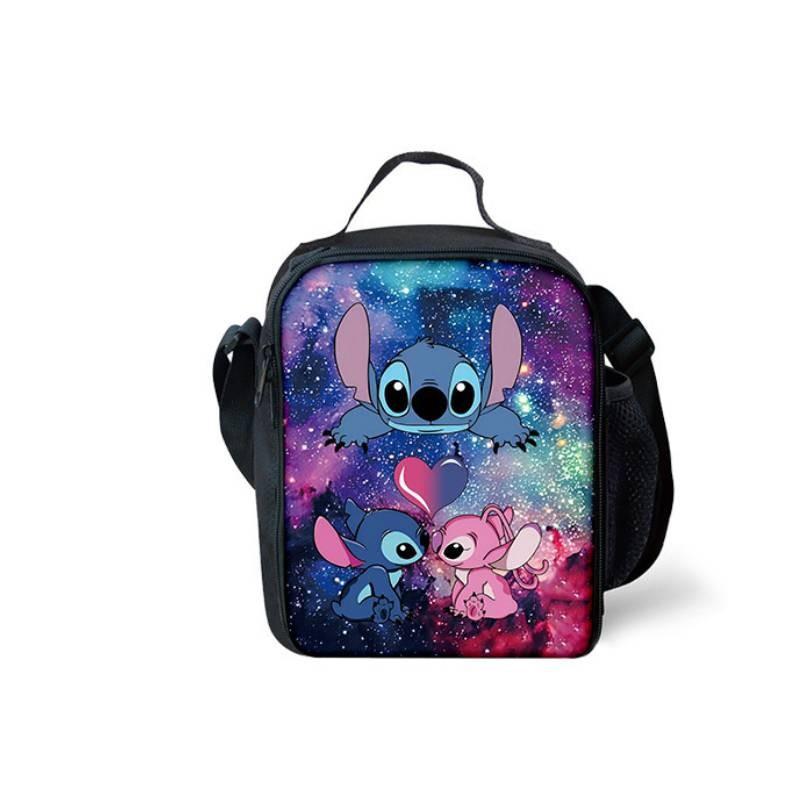 Stitch Lunch Bag With Polyester Material For School Daily Use And Lightweight Carrying
