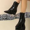 Fashion 2025 Fashion Side Zipper Design Women's Fashion Boots Spring and Autumn New Strapped Professional Sexy Pointed Hot Boots