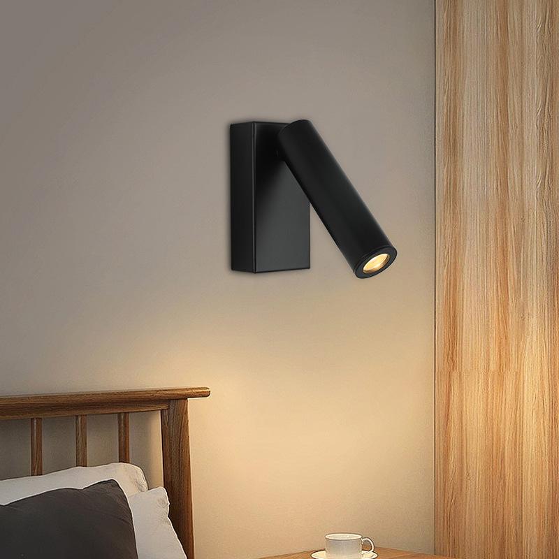Modern 3W LED Bedside Lamp Wall Spotlight For Corridor Bedroom Hotel Night Book Study Reading Lamp Adjustable Rotate Wall Light
