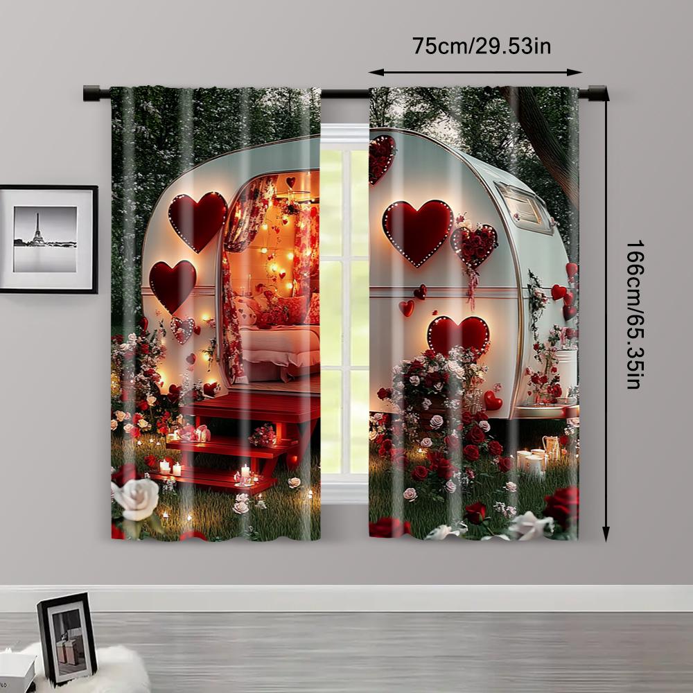 2 st, Fönsterdraperier happy valentine's day bakgrunder för fotografering röd och vit rosbakgrund touringbilsbakgrunder