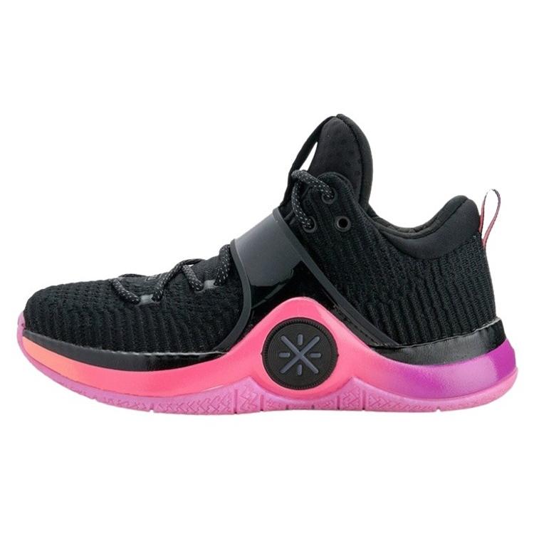 New LiNing WOW 6 Sunrise Low Top Performance Basketball Shoes Women's Pink Black ABAM004-1