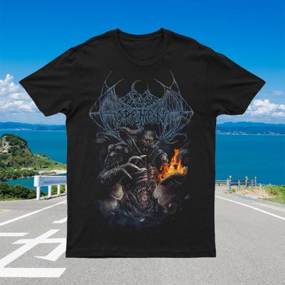 2025 New THE FLAMES OF IMMENSE GRIEVE Printed Unisex Street Fashion Trend Short Sleeved Pure Cotton Round