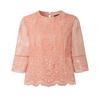 ZANZEA Women Casual Round Neck 3/4 Sleeve Loose Lace Patchwork Blouse