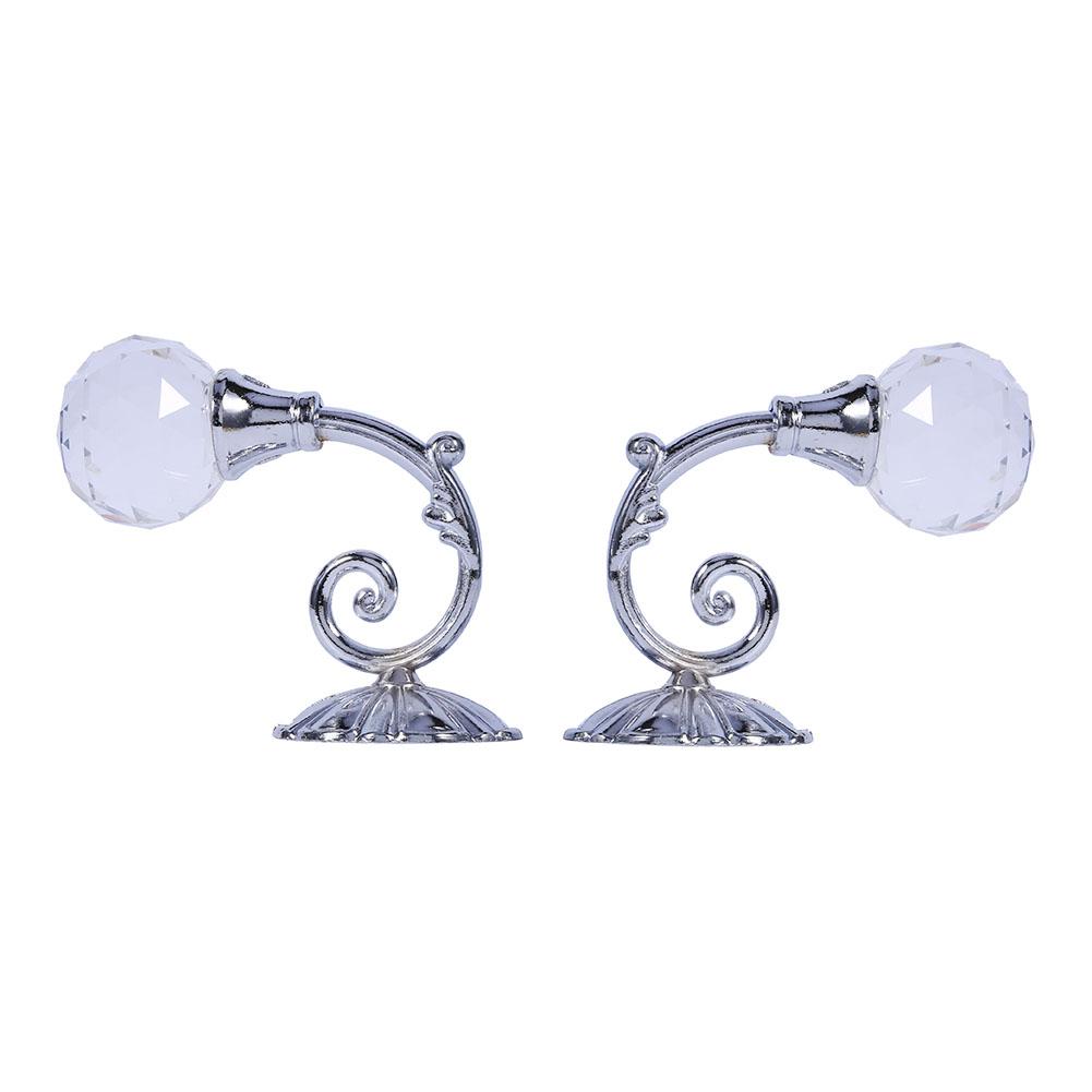 2x Metal Crystal Glass Curtain Holdback Wall Window Drapery Tieback Hooks Hanger Holder 4Colors