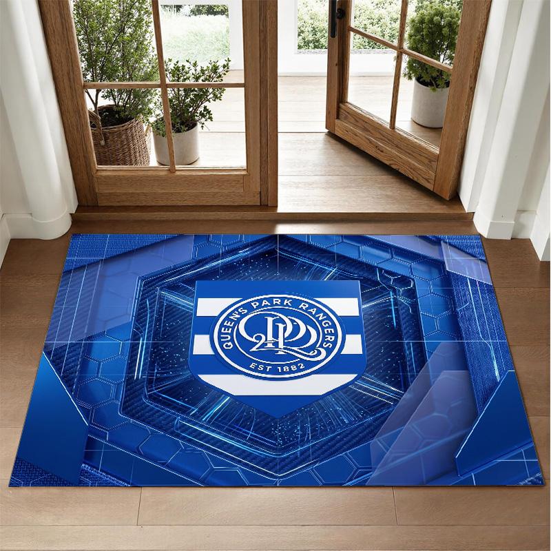 Queens Park Rangers Football Design Crystal Velvet Rug Soft Decorative Mat for Bedroom Entrance