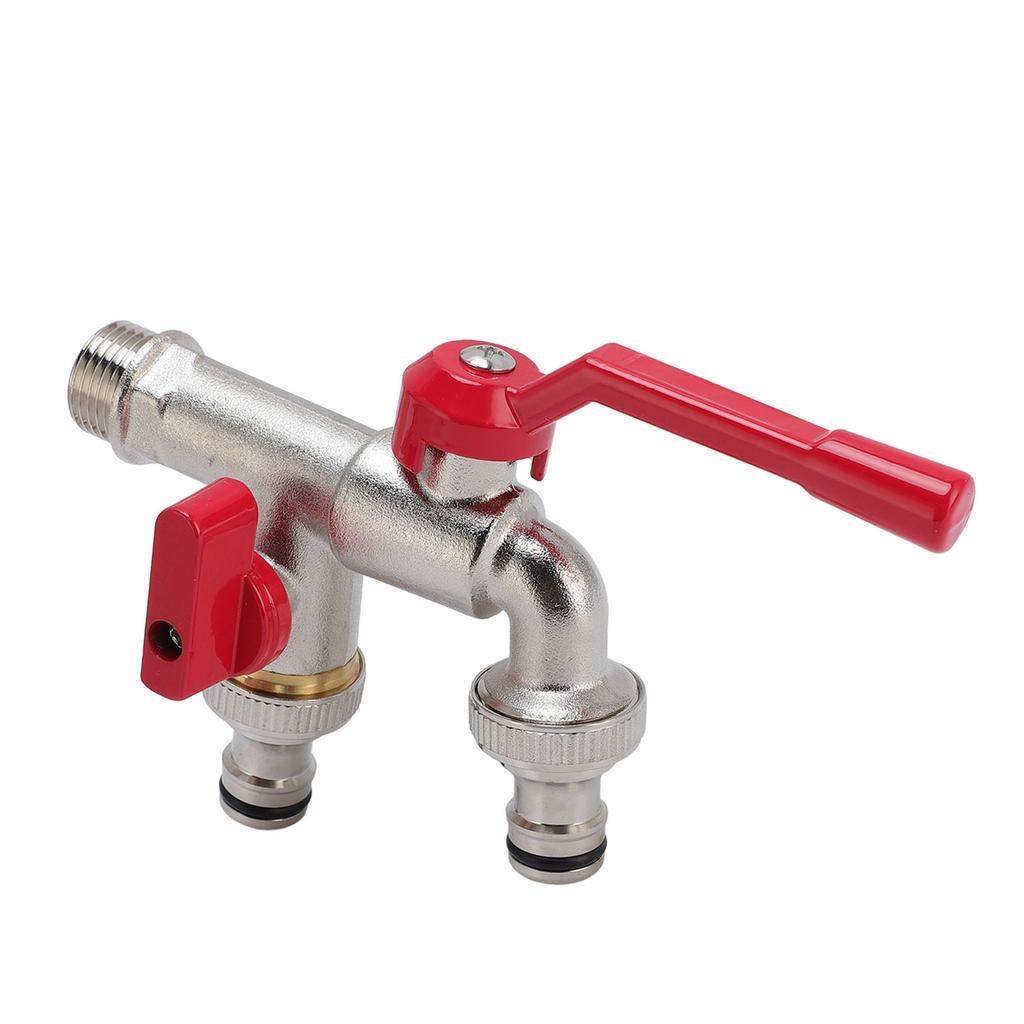 Außen Doppelhahn Wasserhahn 34in Durchmesser Einlass 25mm Auslass Multifunktionaler Außenhahn Garten