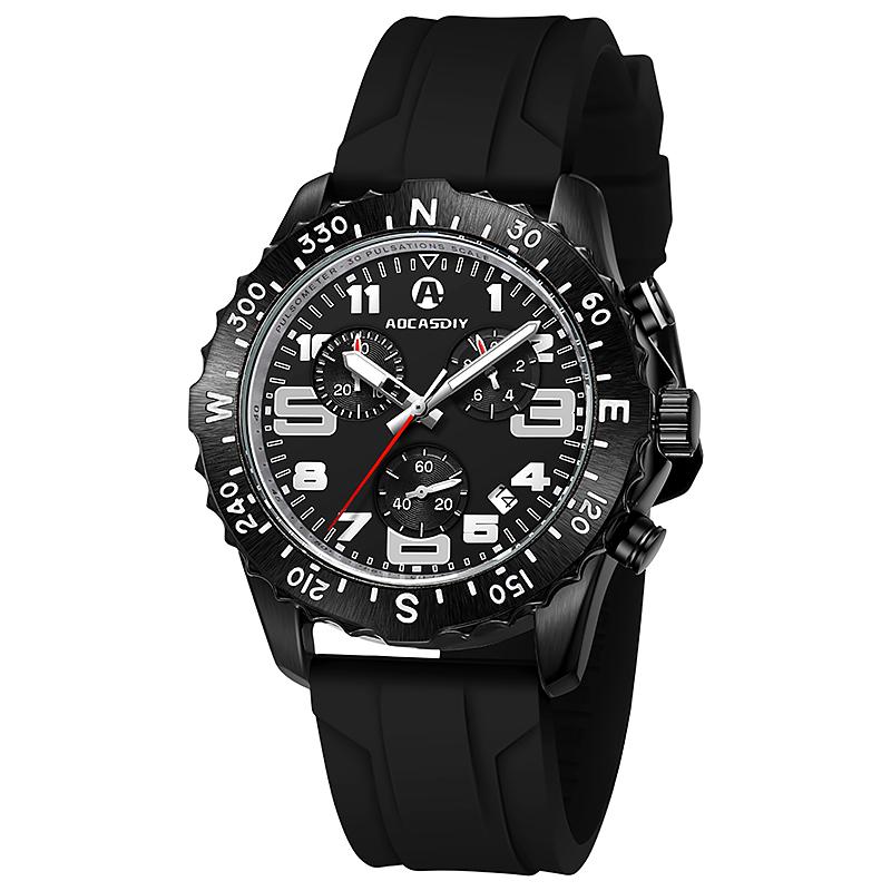 Mens Watches Colorful Sport Watch Luxury Men Quartz Wrist Watches Chronograph Male Clock Chronograph Silicone Watch