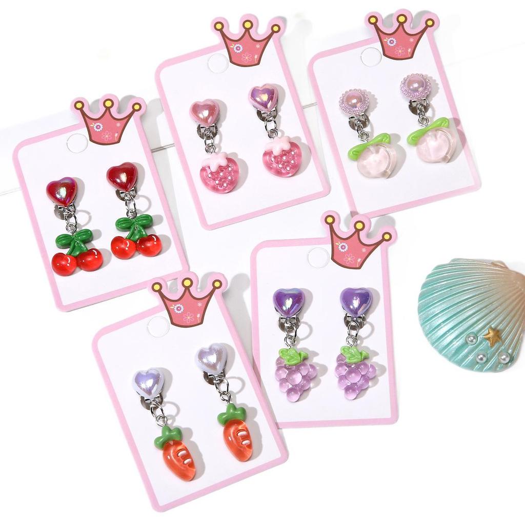 Girls' No-Pierce Fruit Earrings - Cute, Comfortable Clips & Dangles
