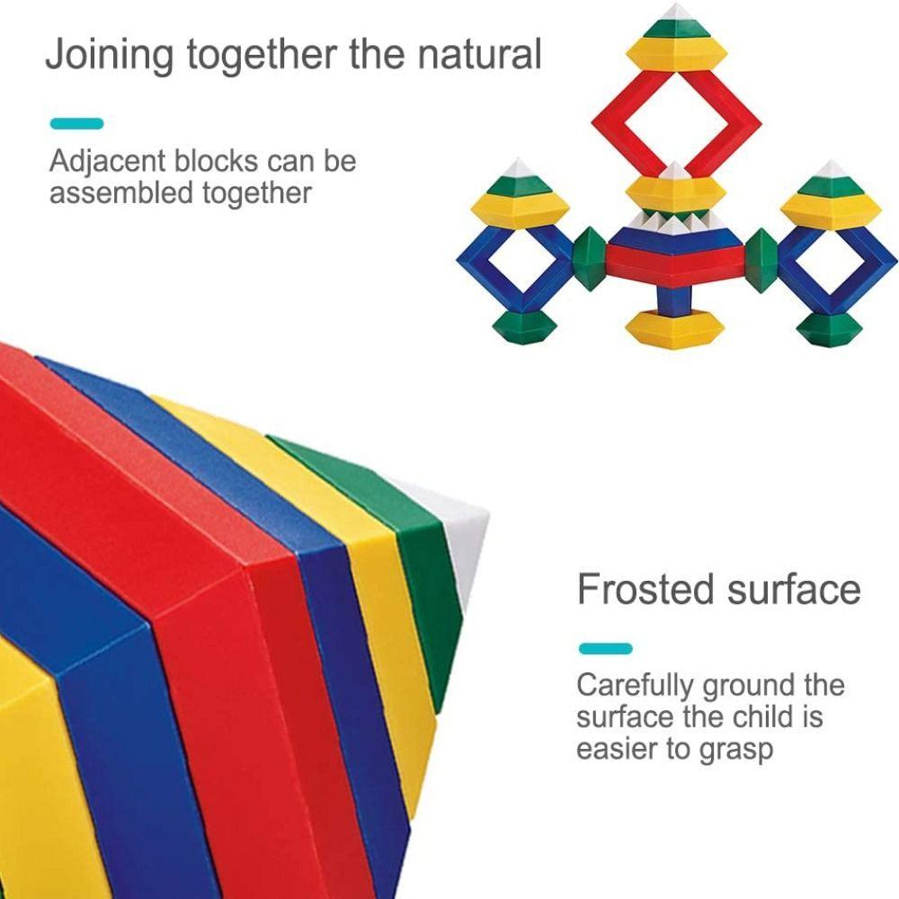 Building Block Toys Pyramid Building Blocks Set Rainbow Tower Stack Toy Pyramid Block Rhombus Toys
