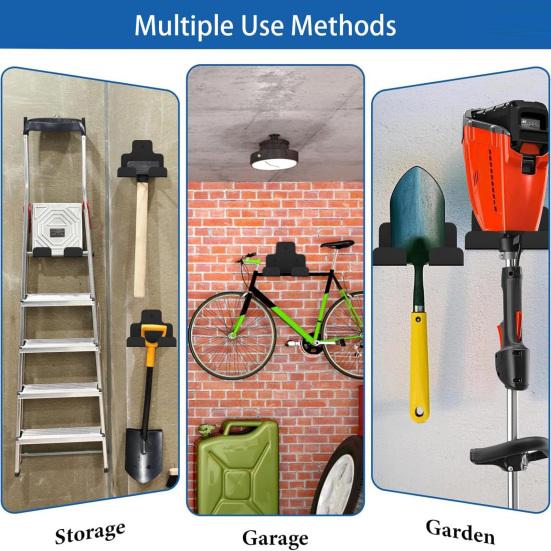 Garage Organizer Trimmer Holder Wall Mounted Garden Power Tool Hanger Heavy Duty Metal Weed Whackers Holder for Garage Shed Yard Grass Trimmer