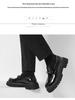 2025 Chunky Patent Leather Height-Boost Men's Loafers - Shiny, Thick-Soled, Trendy Hairstylist Shoes