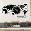 High-End 3D World Map Wall Clock for Living Room and Dining Room Decor