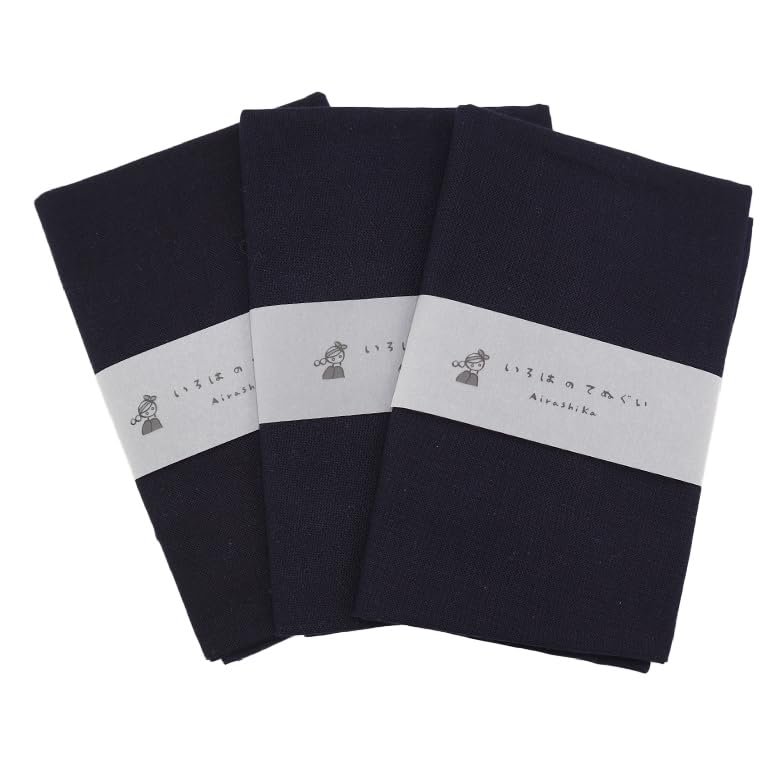 

Ироха Цветной Однотонный Тэнугуи Набор для рук из Сделано в Темно Не Осыпается 90 х 33 см Полотенца, 3, 100% Хлопок, Япония, Синий, Профилактика, темно-синий