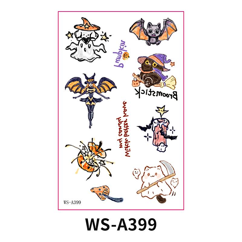 Halloween Candle Tattoo Stickers Halloween Party Candle Surface Decoration Cartoon Stickers DIY Cute 1PC