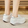 Women Platform Casual White Leather Elevator Shoes Thick Sole Height Increase Sneakers