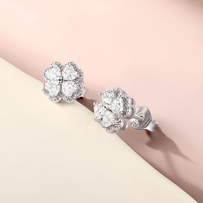 barbie Shining Four-leaf Clover, High-end Temperament, Niche Design and Versatile, 925 Silver Zircon Earrings, Women's Style ZJYES-SY-006