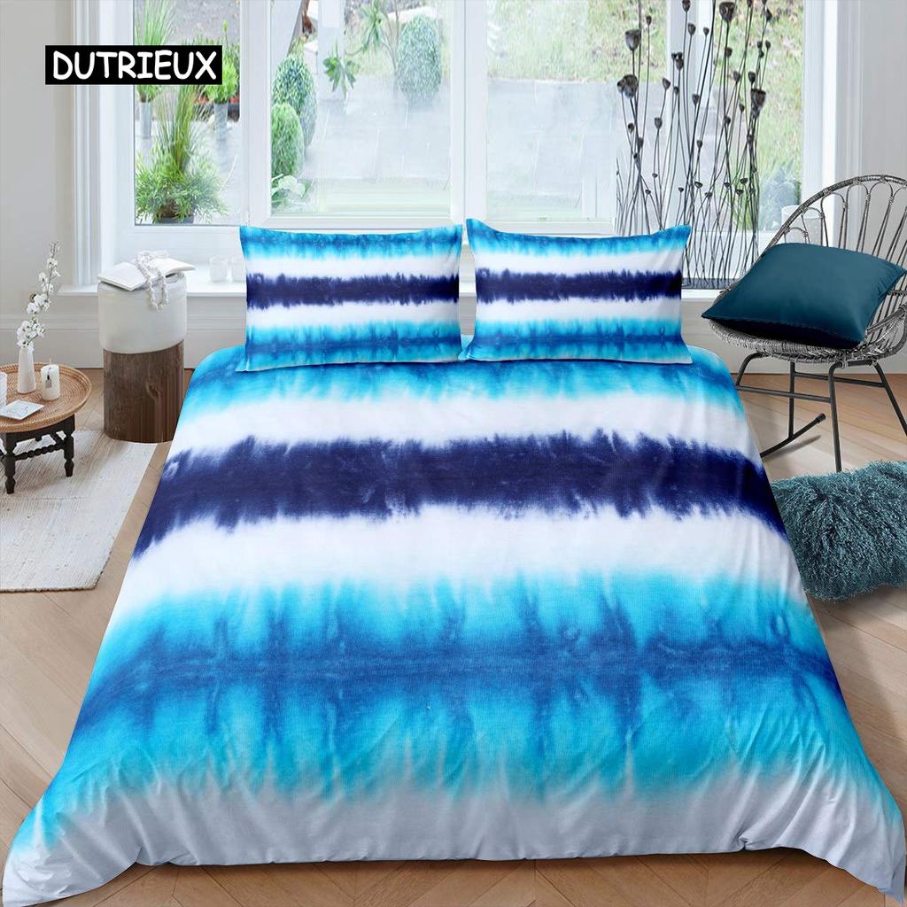 Tie Dye Duvet Cover Psychedelic Bohemian Gypsy Exotic Spiral Colorful Twin Bedding Set Microfiber Double Queen King Quilt Cover