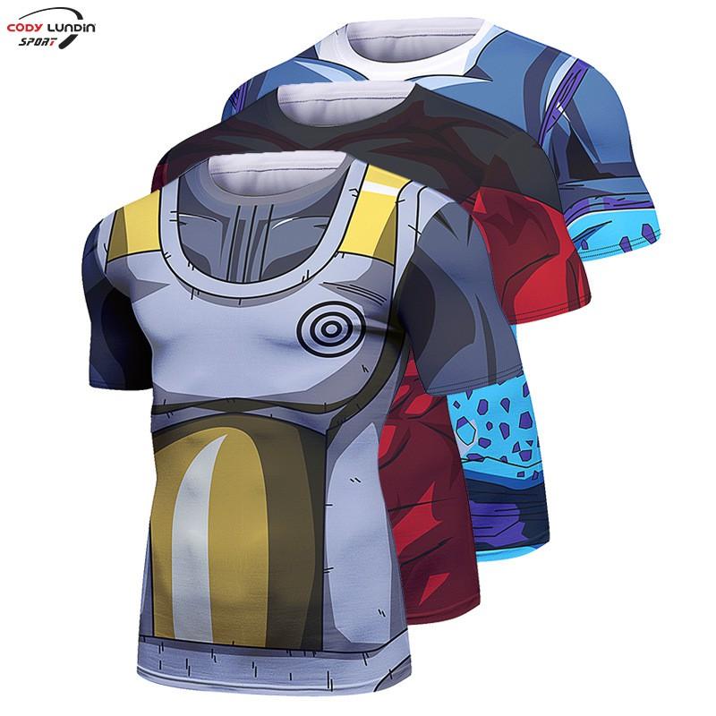 Mens Slim Fit Short Sleeve T-Shirt With 3D Print Quick-Dry Athletic Top Running Casual Sport