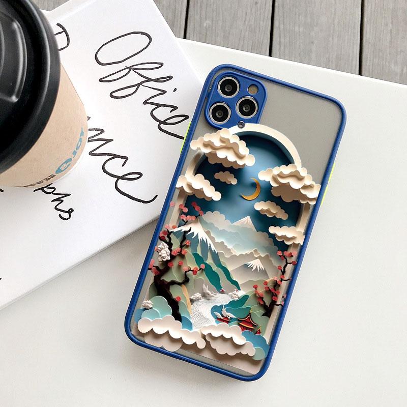 Landscape Printing phone case For iPhone 17 16 15 14 11 12 13 Pro Max Mini 16 Plus XS X XR Creative Mountains Shockproof Cover