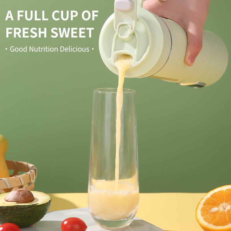 Compact Rechargeable Electric Fruit Juicer with Auto-Clean Function for Home Use