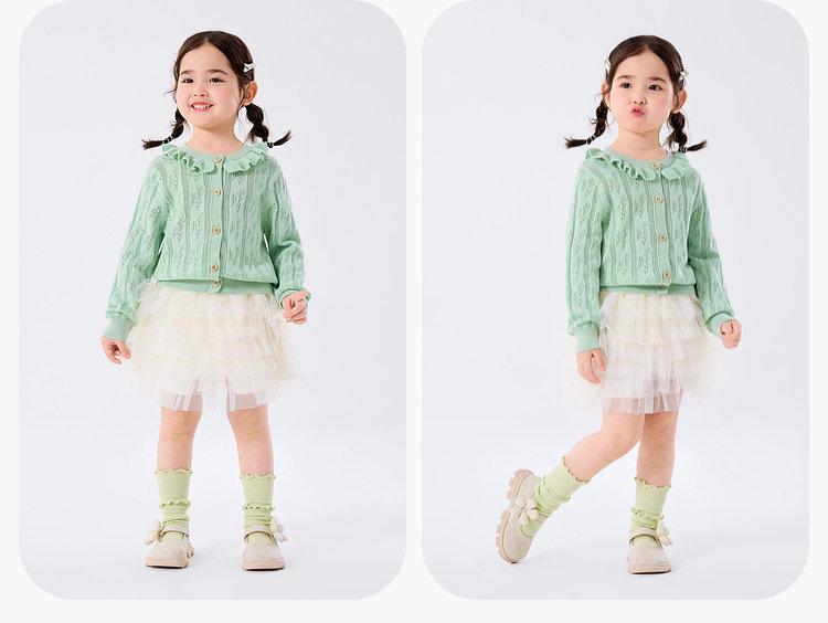 Dudu Family Girls' Spring Cotton Lace Cardigan - Sweet Baby Sweater