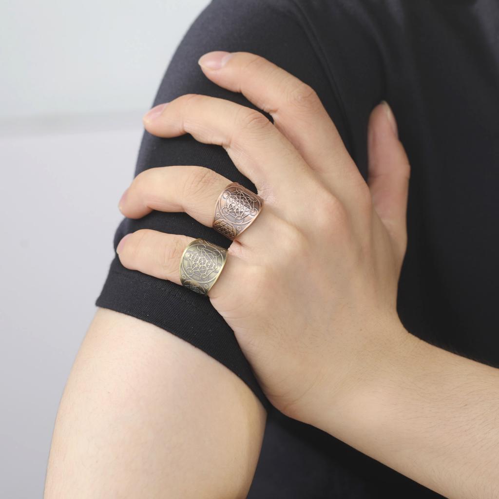Jeshayuan Engels Siegel Erzengel Metatron Ring Für Männer Edelstahl Salomo Talisman Schmuck Geschenk
