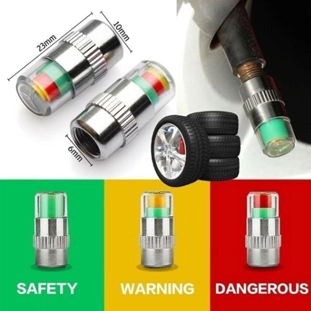 Automotive Alert External Tire Cap Tire Pressure Gauge Monitor Tire Pressure Cap Valve Nozzle